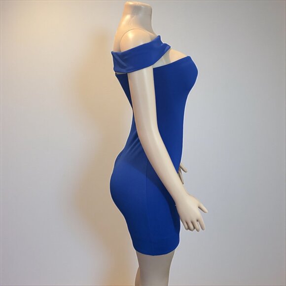 Off shoulder Women Royal Blue Dress - Picture 5 of 10